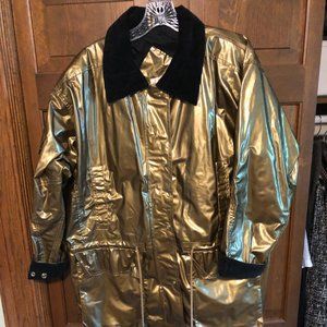 Vintage shiny gold Wippette women's gold raincoat slicker